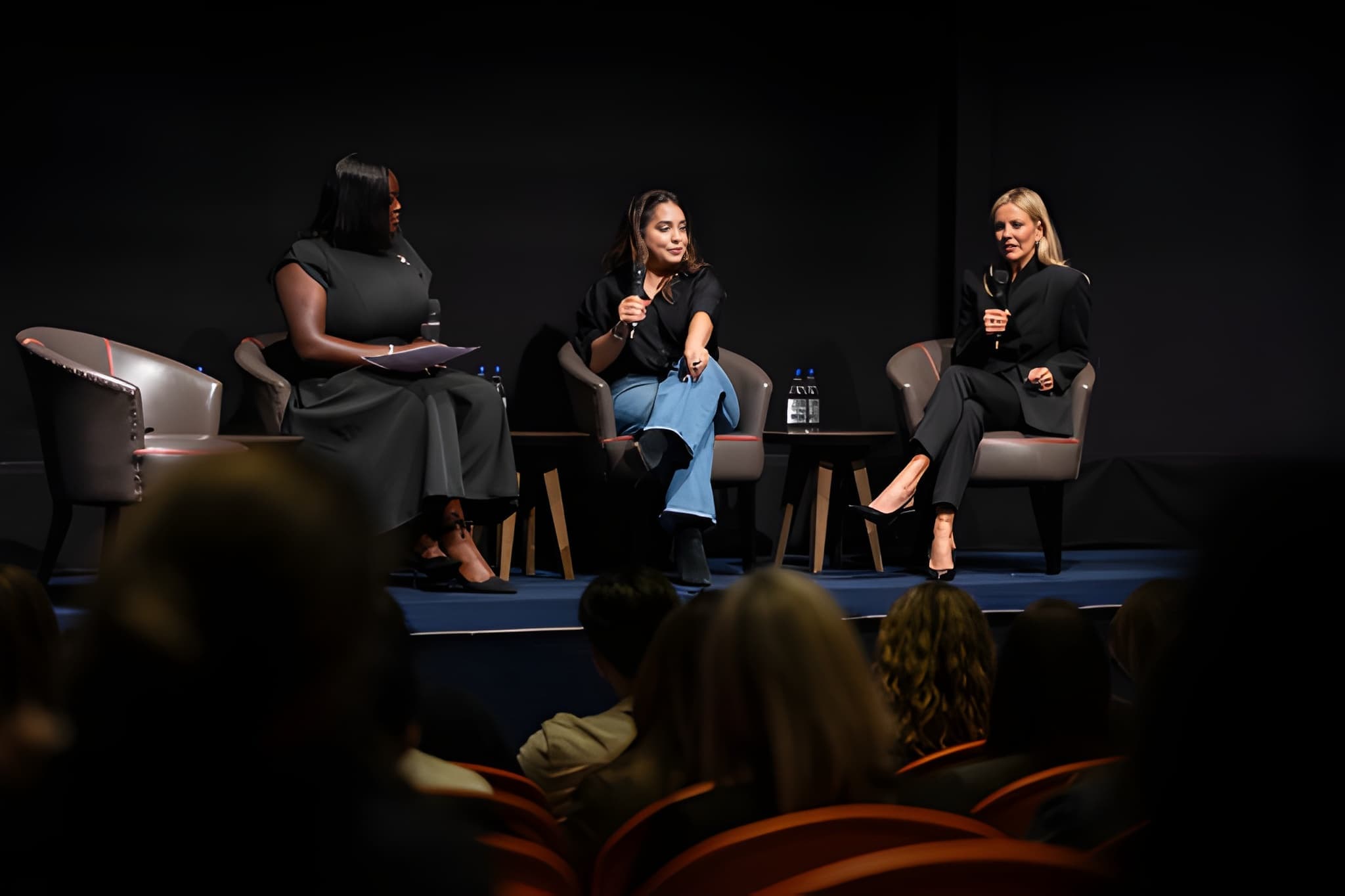 Joy Osinloye speaking on a panel at the CEW Future Beauty Summit in London